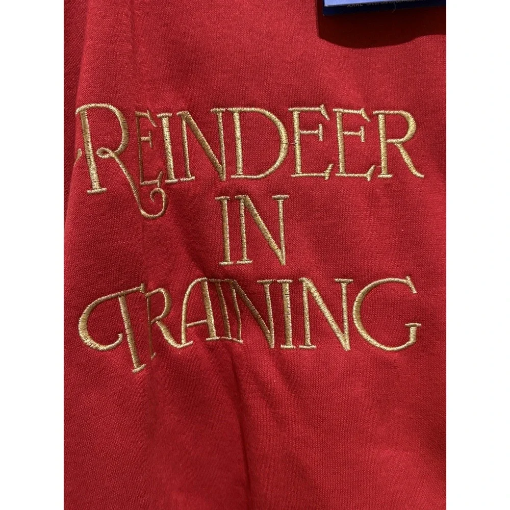 Humane Society Red Reindeer In Training Christmas Dog Hoodie Antlers Size L